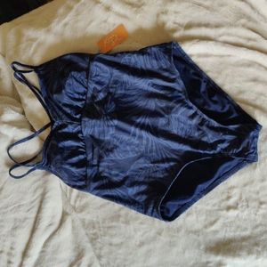 Kona Sol blue one piece bathing suit